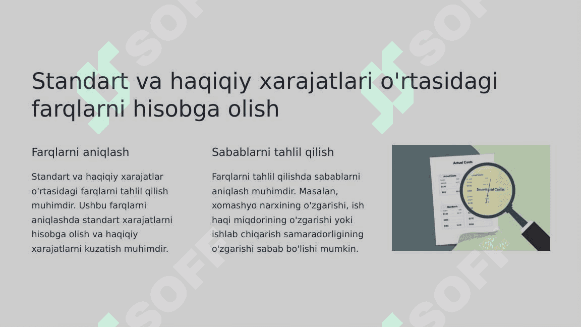 “Standart-cost” tizimi asosida boshqaruv hisobini tashkil etish 7