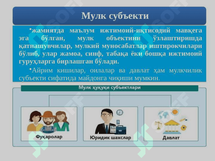 Мулкчилик шакллари ва мулкчилик муносабатлари 5