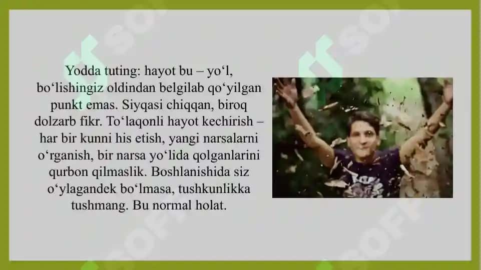 Hayot gʻildiragi usuli bilan hayot muvozanati 3