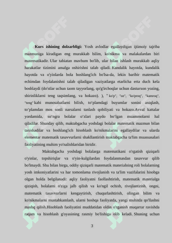 Maktabgacha katta yoshdagi bolalarda son sanoq haqidagi tushunchalarni shakillantirish. 3
