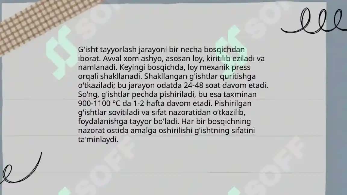 G'ish ishlab chiqarish kimyoviy jarayoni 4