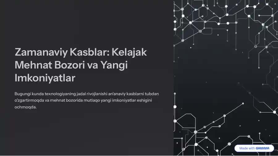 Kelajak kasblari {slayd} shablon