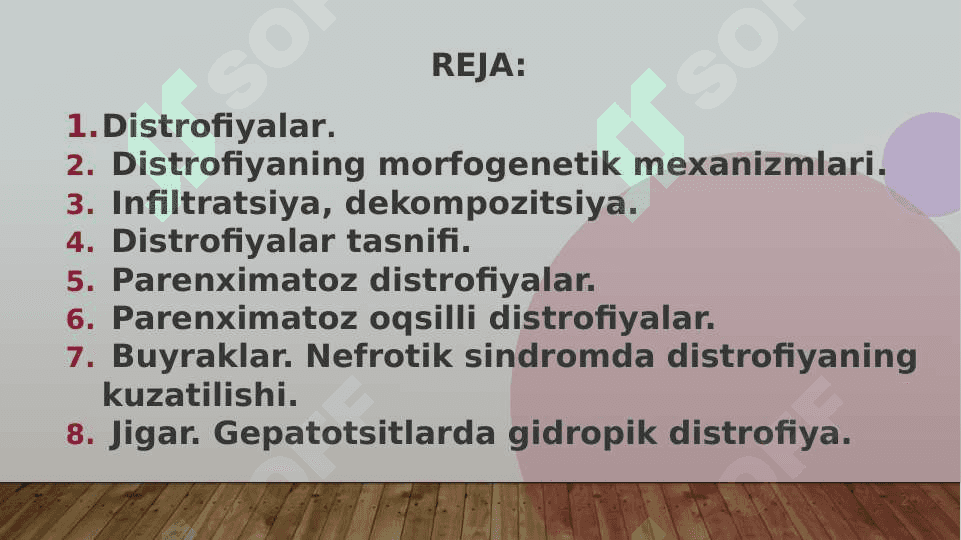 distrofiyalar, turlari va patogenetik mexanizmlari. 2