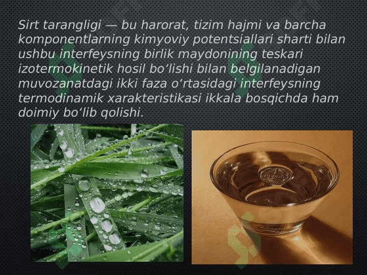 Suyuqliklarda  sirt taranglik 2