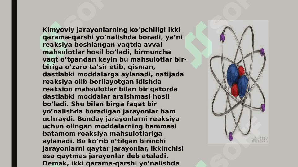 Kimyoviy muvozanat va uning siljishiga ta’sir  etuvchi omillar 2