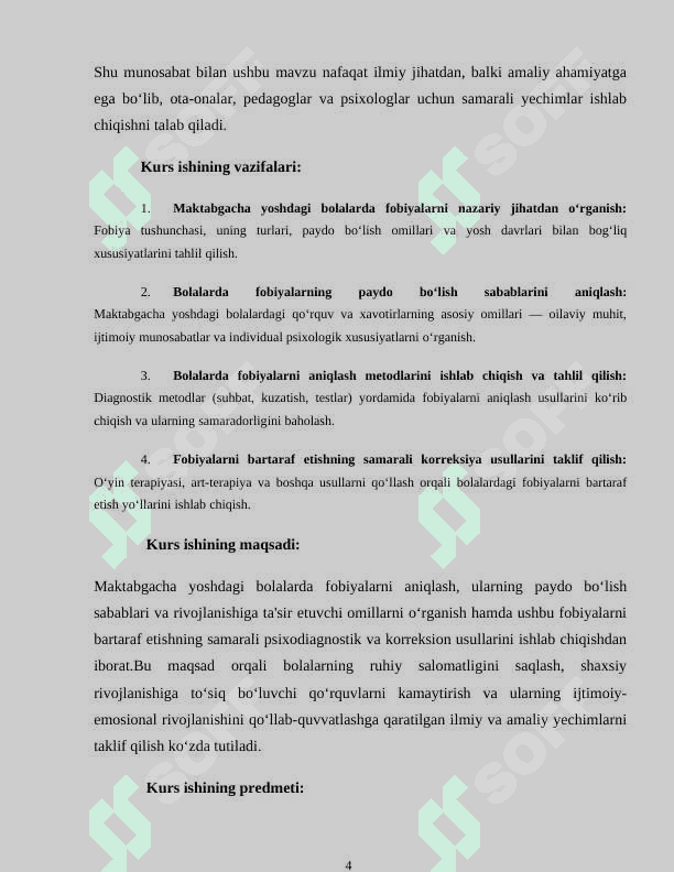 MAKTABGACHA YOSHDAGI BOLALARDA FOBIYALAR PSIXODIAGNOSTIKASI VA KORREKSIYASI 4