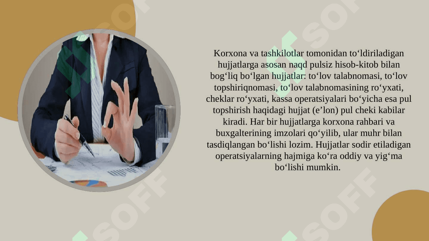 Banklarda hujjatlar va hujjatlarning aylanishi 4