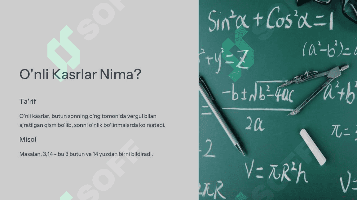 Oʻnlik kasrlar 3