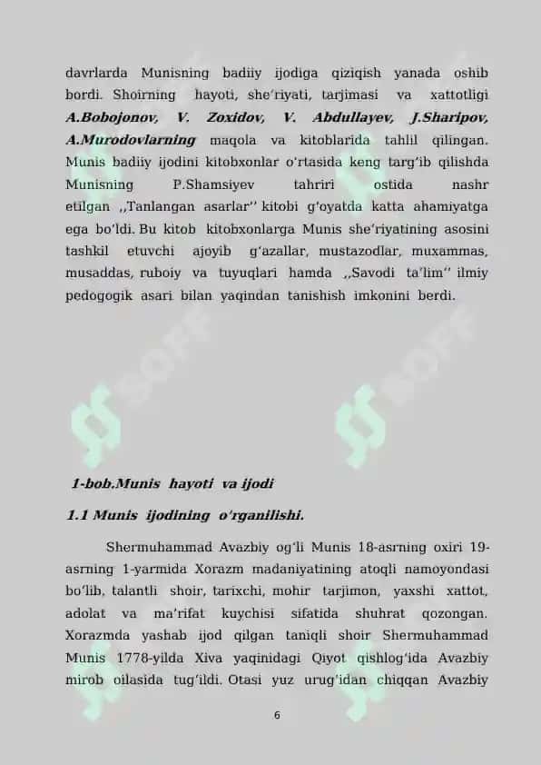 Munis  lirikasining mavzu ko‘lami va obrazlar olami 6