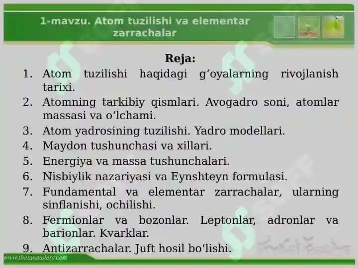 Atom tuzilishi va elementar zarrachalar 2