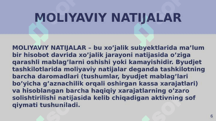 Budjet tashkilotlaruda moliyaviy natijalar hisobi 6