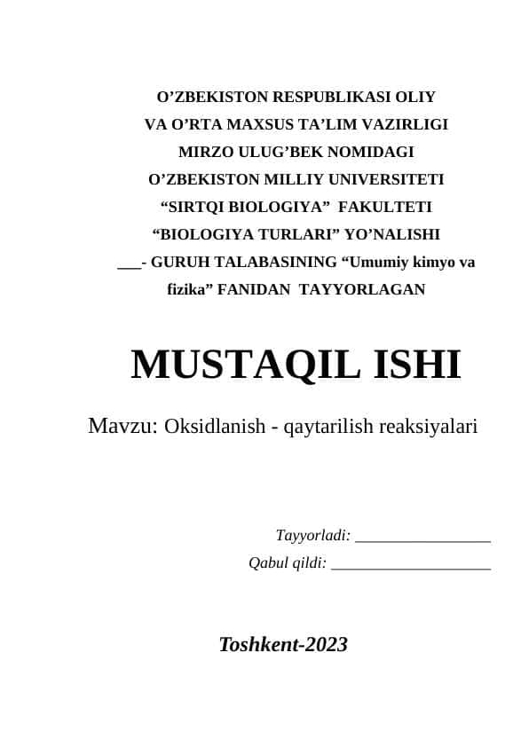 Oksidlanish-qaytarilish reaksiyalari elektrokimyo asoslari