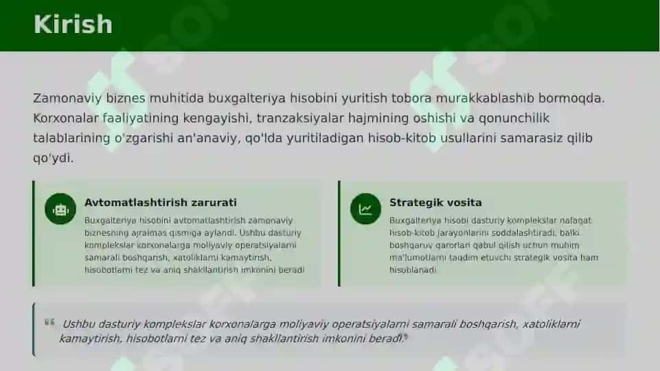 Buxgalteriya hisobi dasturiy kompleks 2