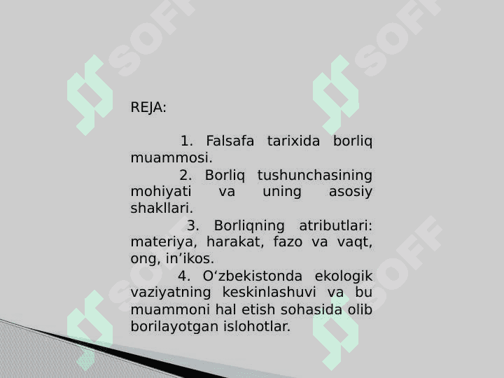 BORLIQ va TABIYAT FALSAFASI (ONTOLOGIYA) 2