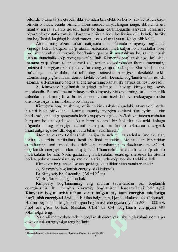 Kimyoviy bog'lanish nazariyalari 2