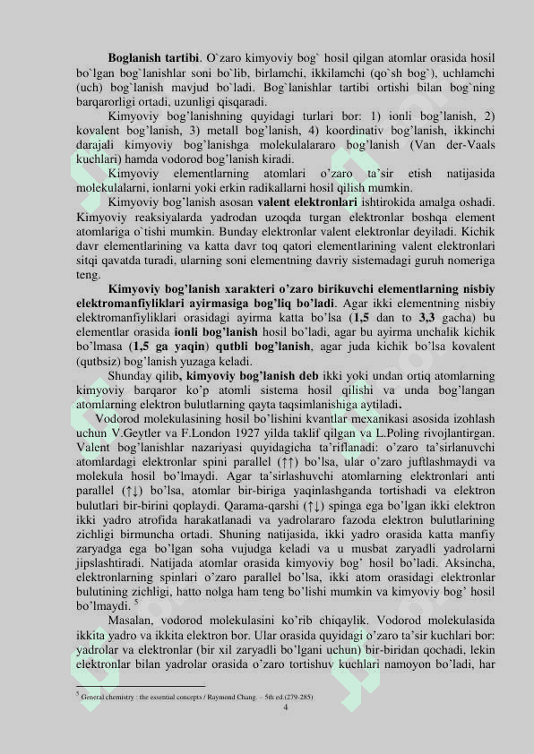 Kimyoviy bog'lanish nazariyalari 4