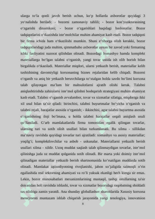 Xususiy korxonalarning tashkiliy–iqtisodiy asoslari 8