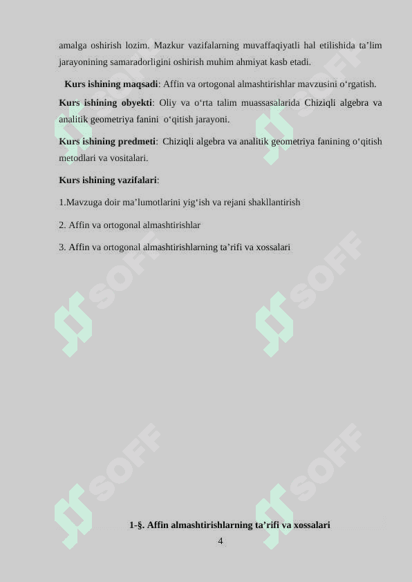 Affin va ortogonal almashtirishlar 4