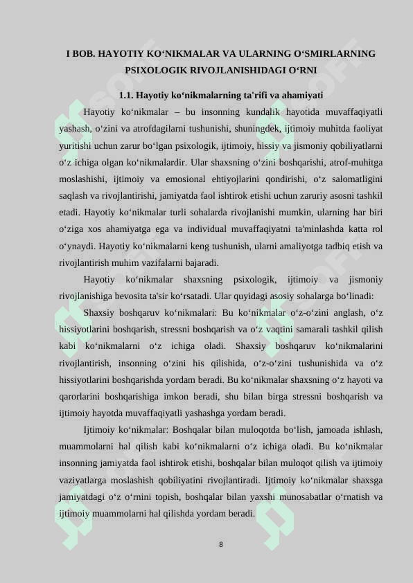 O‘smirlarda hayotiy ko‘nikmalarni shakllantirish orqali stressga barqarorlikni oshirish 8