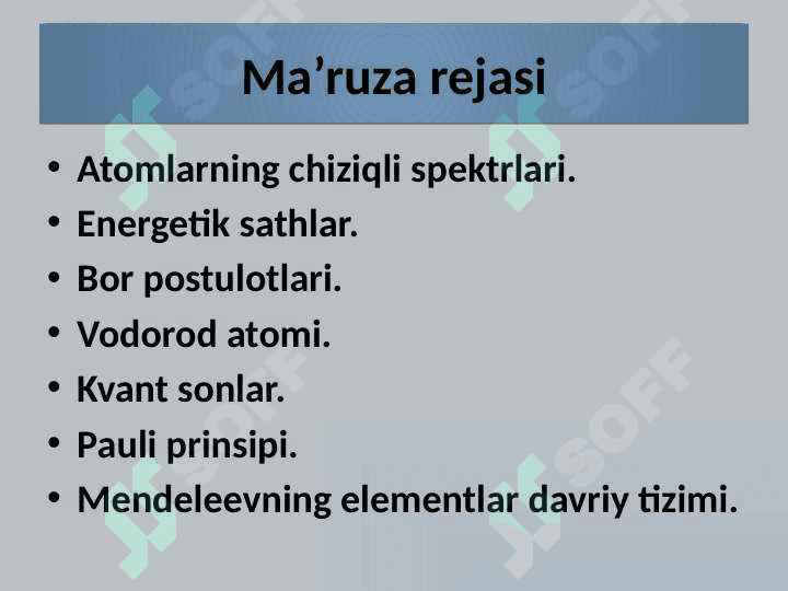 Optika. Kvant mexanikasining asoslari. 2