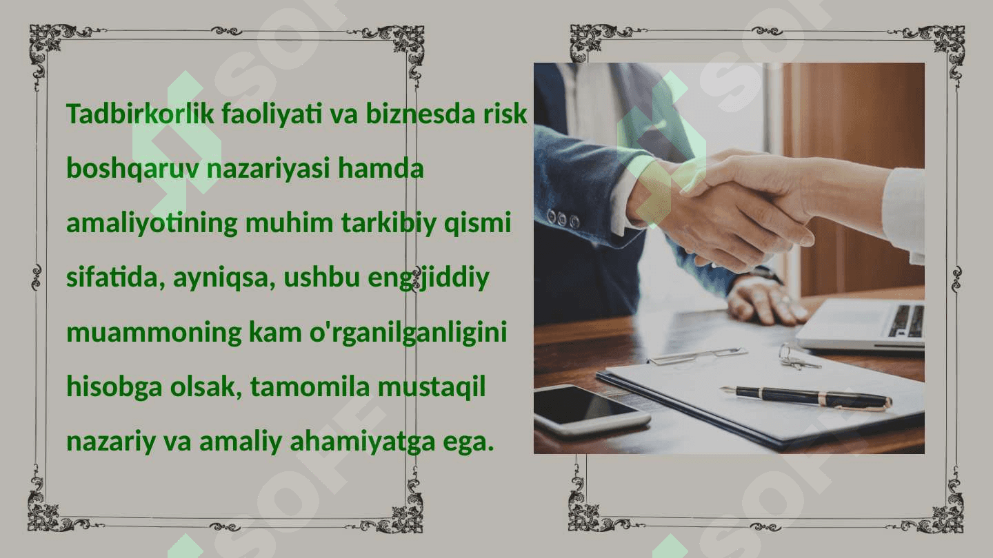 Risk va daromadning o'zaro bog'liqligi 3