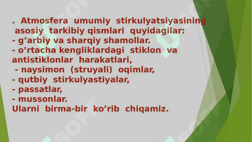Atmosferadagi harakatlari 6