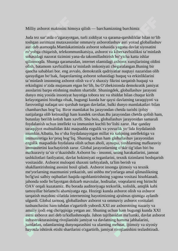 Media makonda axbarotni taqdimetish 3