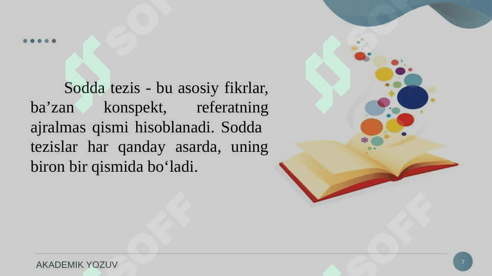 TEZISLAR. TEZIS TURLARI. 7