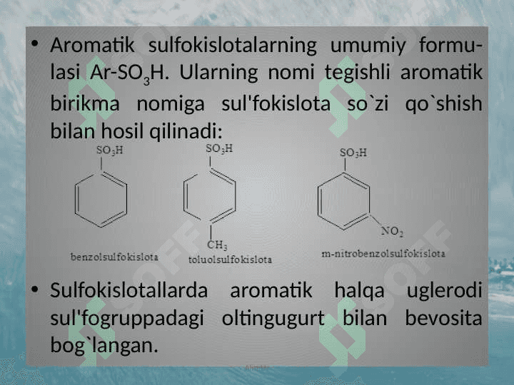 Organik kimyo Sulfobirikmalar 3
