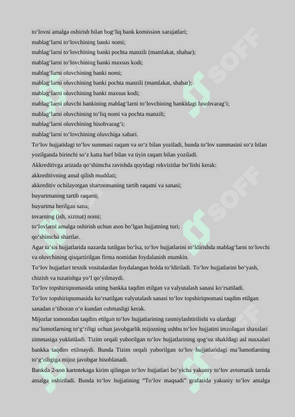Naqd pulsiz hisob-kitoblarni tashkil qilish qoidalari doc. 8