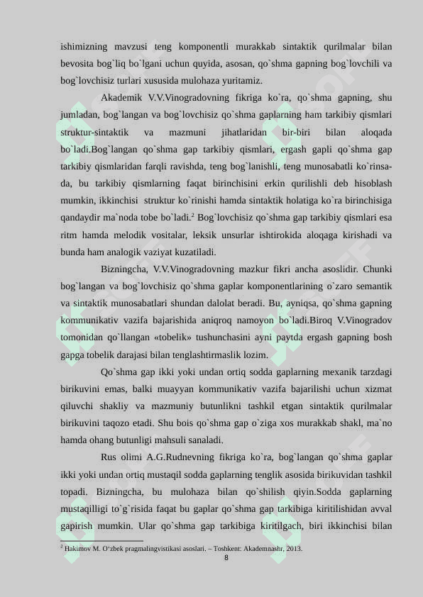 QO'SHMA GAPLAR HAQIDA SINTAKTIK NAZARIYA 8