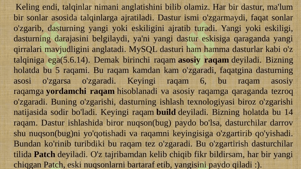 SQL tili va SQL operatorlarini yozish 4