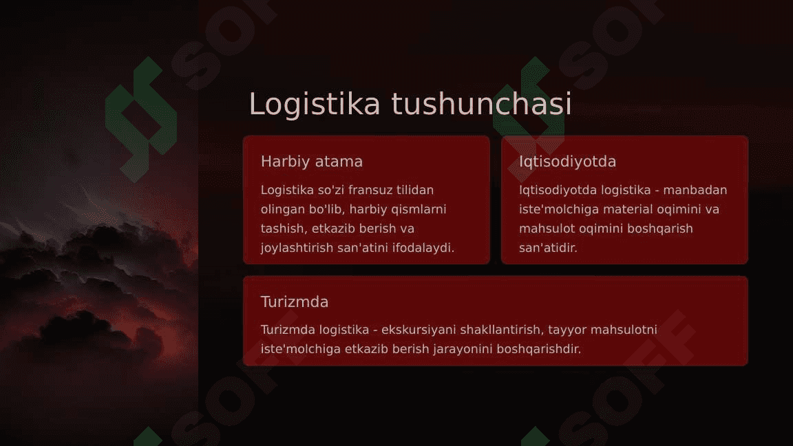 Turizm logistikasining mohiyati va mazmuni 2