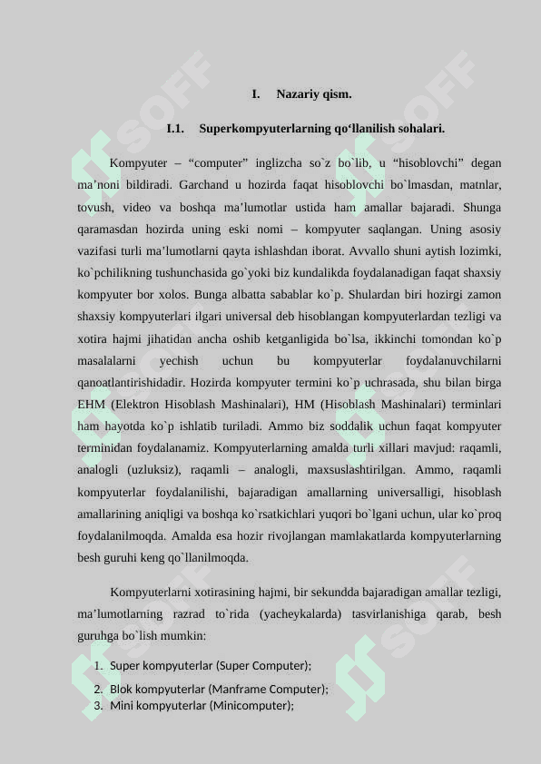 Superkompyuterlar va ularning xususiyatlari. 4