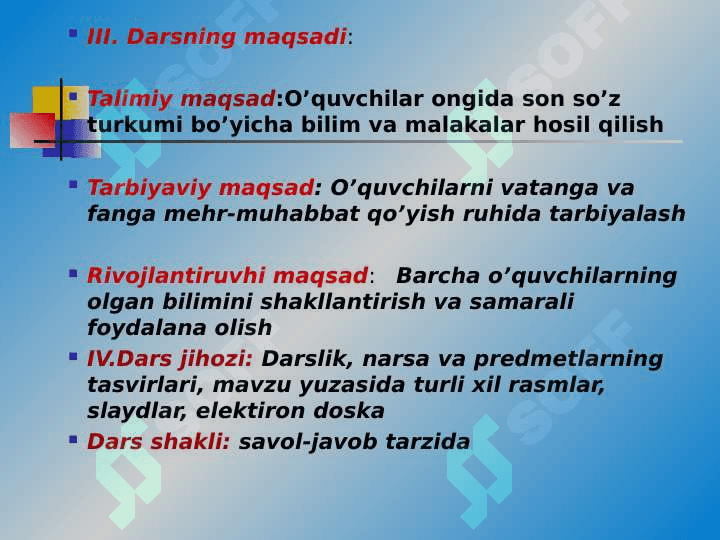 "Son so'z  turkumi" 3