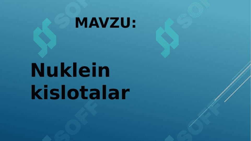 Nuklein kislotalar 2