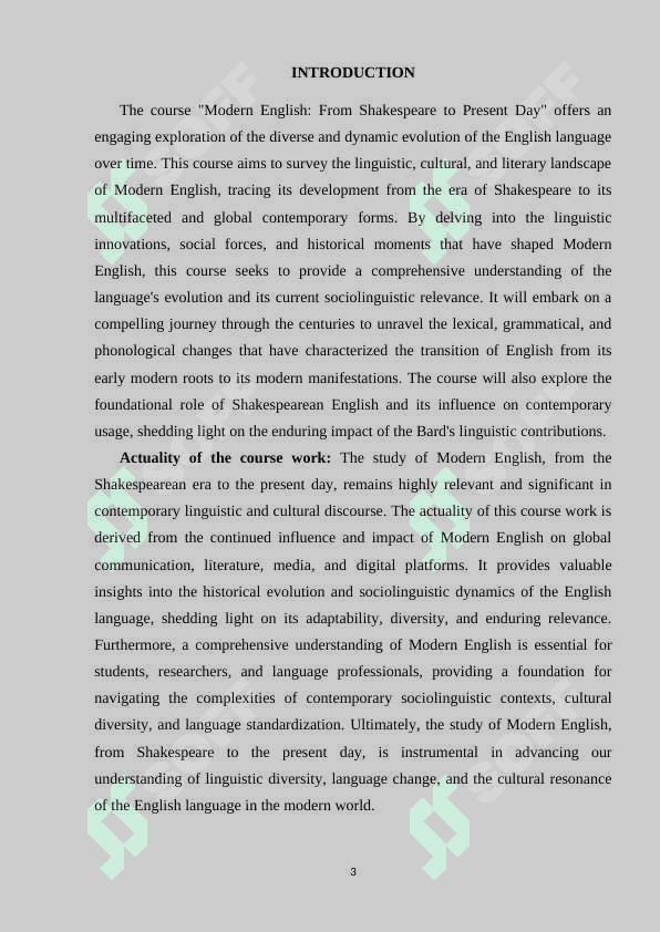 Modern English: from Shakespeare to present day 3
