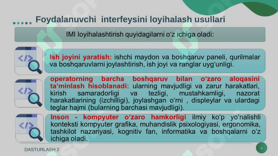 FOYDALANUVCHI INTERFEYSINI LOYHALASH. 4
