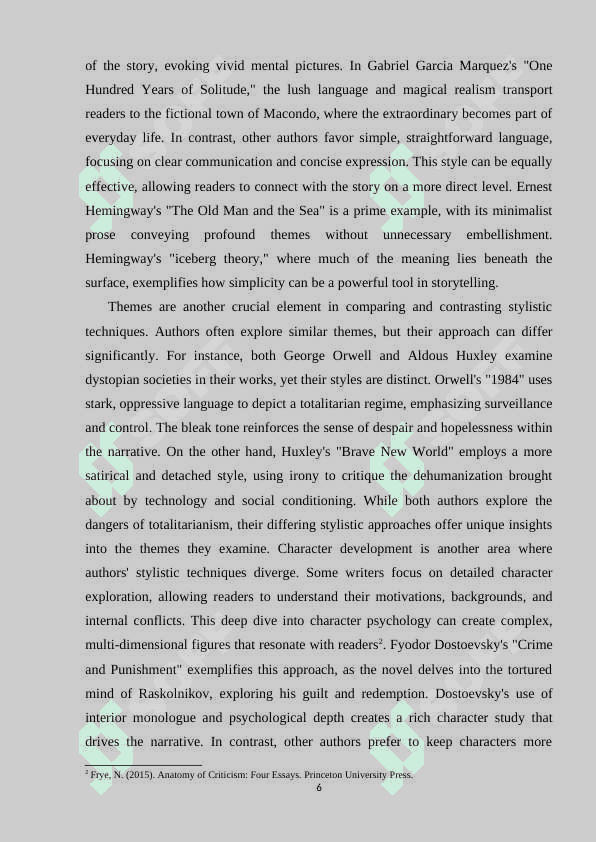 Exploring the differences in stylistic techniques between various authors 6