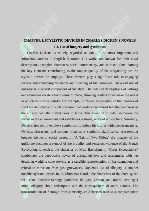 The stylistic devices in Ch. Dicken's work 5