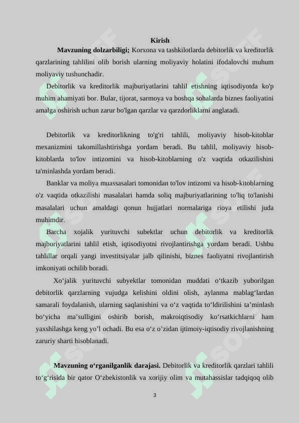Debitorlik va kreditorlik qarzlari tahliliDebitorlik va kreditorlik qarzlari tahlili 3