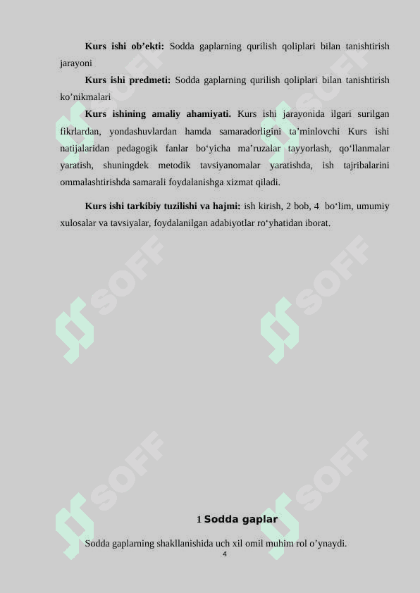 Sodda gaplarning qurilish qoliplari 4