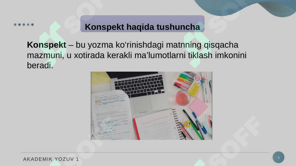 KONSPEKT.  KONSPEKT TURLARI. 3