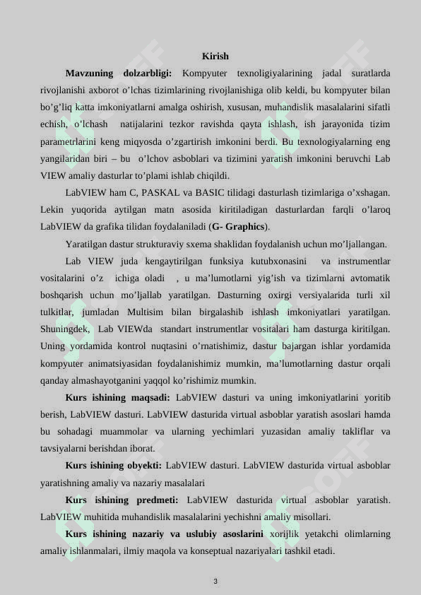 LabVIEW dasturi. LabVIEW dasturida virtual asboblar yaratish 3