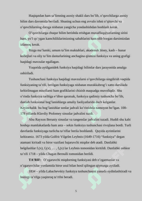Funksiya grafigi 5