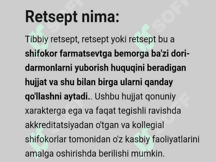 Retsept strukturasi 
retsept yozish qoidalari 2