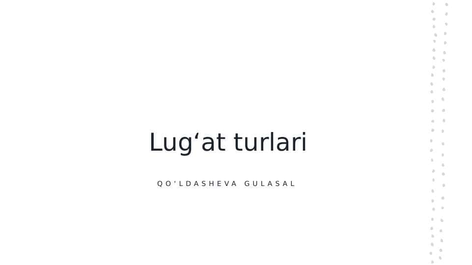 Lugʻat turlari
