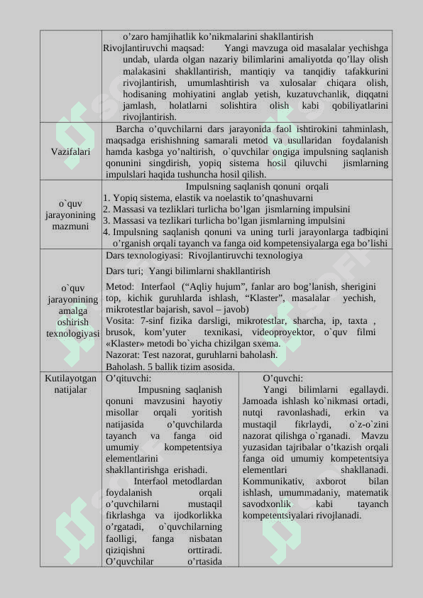 Impulsning saqlanish qonuni 3