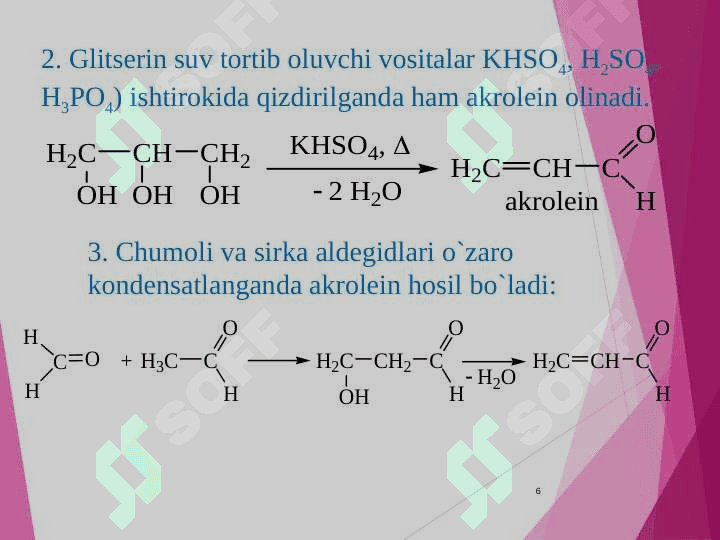 , -to`yinmagan aldegid va ketonlar 6