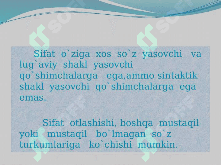 Sifatning yasalishi 3